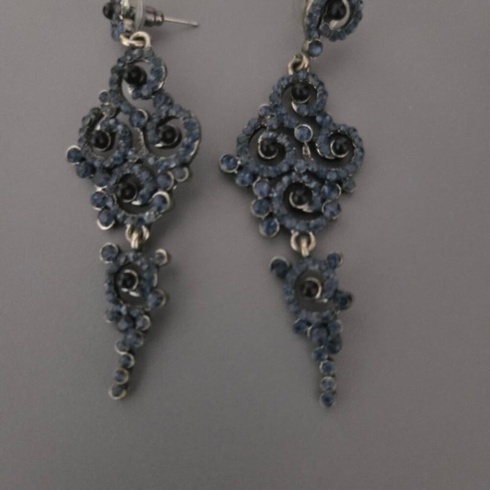 long blue vintage earrings